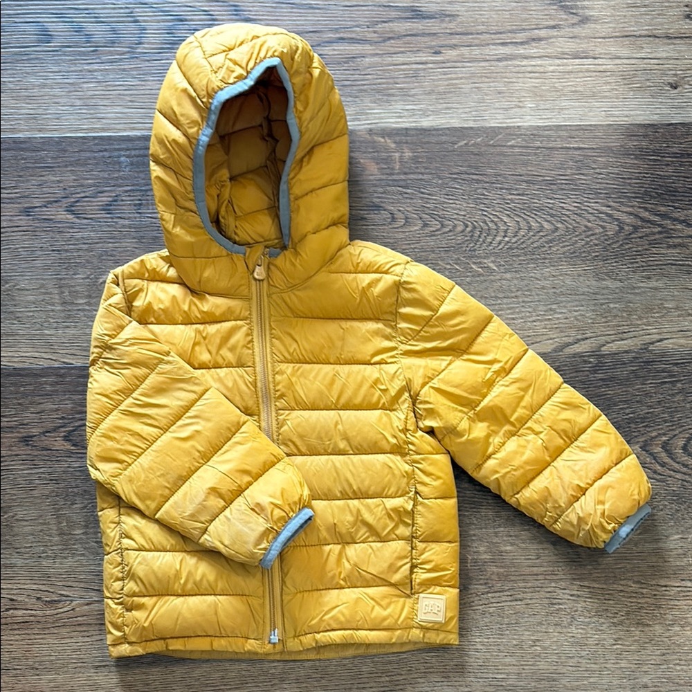 GAP Mustard Hooded Puffer Jacket